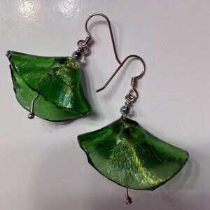 Beautiful  Handcrafted Artisan Glass Flowers Earrings